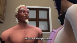 3d_(artwork) animated around blowjob brudermannn cheating cheating_wife cuckold dark-skinned_male handjob hiding_around husband_ hyuuga_hinata kissing naruto naruto_(series) netorare ntr raikage sound story tagme the_sims_4 video