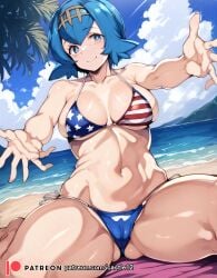 1girls ai_generated alternate_breast_size big_breasts breasts busty castle12 curvaceous curvy curvy_body curvy_female curvy_figure female huge_breasts lana_(pokemon) large_breasts pokemon sweat sweating sweaty sweaty_body sweaty_breasts thick_thighs thighs venus_body voluptuous