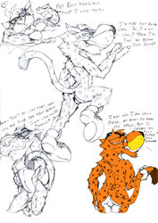 ? anthro biped brown_spots cheetah cheetos chester_cheetah dialogue dipstick_tail english_text eyewear felid feline fur hi_res hopelesshighschool male male_focus male_only mammal mascot multicolored_fur multicolored_tail orange_fur orange_tail rear_view solo spots spotted_fur spotted_tail sunglasses text