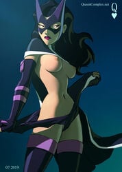 1girls 2019 big_breasts birds_of_prey breasts dc dc_comics female female_only helena_bertinelli huntress_(dc) justice_league_unlimited queencomplex ripped_clothes ripped_clothing skinny small_waist solo superheroine tagme thick_thighs wide_hips