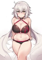 bikini breasts cleavage fate/grand_order fate_(series) female high_resolution huge_breasts jeanne_alter jeanne_alter_(swimsuit_berserker) jeanne_d'arc_(alter)_(fate) jeanne_d'arc_(alter)_(swimsuit_berserker) long_hair ndgd ndgd_(bean1215) solo swimsuit white_hair yellow_eyes