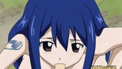 1girls animated blue_hair desto fairy_tail fellatio parodieparadise tattoo wendy_marvell