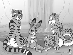 2019 20th_century_fox 3_toes 4:3 4_fingers anthro ass black_and_white breasts butt cheek_tuft chest_tuft covering covering_self crossover dipstick_ears disney dreamworks elbow_tufts eyes_closed fabienne_growley felid female fingers flat_chest flat_chested fur greyscale group heresy_(artist) hot_spring judy_hopps kung_fu_panda kung_fu_panda_(movie) kung_fu_panda_2 kung_fu_panda_3 lagomorph leopard leporid looking_aside mammal master_tigress monochrome multicolored_ears nude open_mouth open_smile pantherine paramount_pictures partially_submerged pond predator/prey rabbit rear_view side_boob sitting size_difference skinny_dipping smile snow_leopard spots spotted_fur striped_fur stripes tagme tiger toes tuft universal_studios water waterfall yuri zootopia