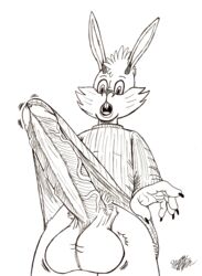 anthro balls erection male male_only penis rabbit smutty_bunny_(character) solo thesmuttiestbeast ugly ugly_ass_rabbit