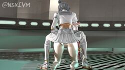 1futa 1girls 3d back_view barefoot demi_(fortnite) female fortnite futa_on_female futanari intersex robot robot_girl source_request tagme tsuki_(fortnite) video_games