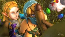 1girls 2boys 3d absurdres alternate_costume bisexual_male blonde_hair breath_of_the_wild canon_crossdressing crossdressing cucco erection female female_supporting_yaoi femboy ganondorf gay gerudo_link gerudo_top gerudo_veil girly highres huge_cock hylian link link_(breath_of_the_wild) male pale_skin penis pointy_ears princess_zelda protagonistsub_antagonistdom rupee source_filmmaker the_legend_of_zelda trap vehksfm yaoi zelda_(breath_of_the_wild)