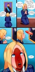 blonde_hair blue_eyes clothes comic female imminent_fellatio imminent_oral kokman natalia_poklonskaya penis penis_awe picture police prayer russian_text source_request translated