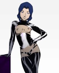 1girls black_hair breasts dc dc_comics female female_only goth latex navel pale_skin panzer rachel_roth raven_(dc) short_hair skimpy skimpy_clothes smooth_skin solo tagme teen_titans wide_hips