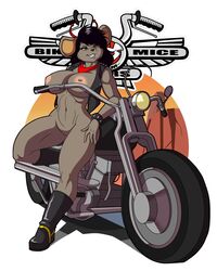 1girls abs alien alien_girl anthro areolae biceps big_breasts bike biker biker_girl biker_mice_from_mars black_hair boots bottomless bracelet breasts brown_eyes busty carbine female female_only long_hair lordstevie mice motorcycle mouse mouse_ears mouse_girl mouse_tail muscular_thighs navel nipple_piercing nipples piercing pinup pose posing solo standing thick_thighs wide_hips