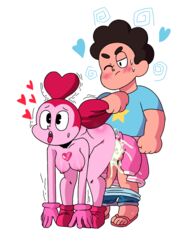 1boy 1girls bending_forward bending_over bent_over blush cartoon_network cum_inside female gem_(species) heart one_eye_closed reset_spinel_(steven_universe) sex spinel_(steven_universe) standing standing_doggy_style standing_sex steven_quartz_universe steven_universe steven_universe:_the_movie