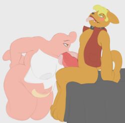 2018 animal_genitalia anthro big_breasts blowjob blush bodily_fluids breasts canid collar crossover diamond_dog_(mlp) digital_media_(artwork) domination duo erection fan_character fellatio female female_domination friendship_is_magic fur furry genitals hi_res huge_breasts licki_(pencil_twist) lickilicky licking long_tongue male mammal mcnasty my_little_pony nintendo nude open_mouth oral oral_penetration pencil_twist penis penis_in_mouth pokémon_(species) pokemon saliva simple_background smile straight straight_hair thick_thighs tongue tongue_out tongue_out_blowjob tonguejob video_games voluptuous wide_hips