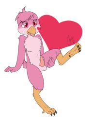 anthro avian bird cerise_(delrar) erection girly heart male monsterrage nude penis presenting solo