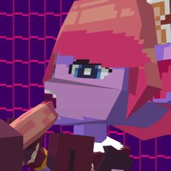 1girls 3d 3d_(artwork) blockbench blue_eyes cum_in_mouth fellatio league_of_legends low_poly maid_headdress maid_outfit maid_uniform penis pixel_(artwork) pixel_art polypixelboy poppy purple_skin riot_games shortstack tagme throbbing_penis video yordle
