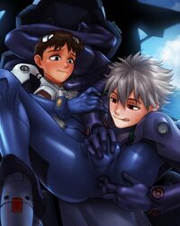 01 2boys :q ball_fondling balls balls_grab balls_in_bodysuit bludwing blue_eyes blush bodysuit brown_hair brown_hair_bottom bulge clothing cockpit domination erection erection_under_clothes erection_under_clothing finger_fuck fingering fingering_through_clothes gay gloves kaworu_nagisa light_hair_on_dark_hair male male_only neon_genesis_evangelion penis_in_bodysuit penis_under_clothes red_eyes shinji_ikari sweat tight_clothing white_hair white_hair_on_brown_hair white_hair_top yaoi