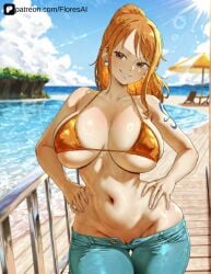nami (one piece) from one piece by floresai