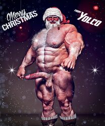 1male 3d abs balls ballsack beard beefy body_hair dangling_testicles dilf erect_penis erection facial_hair foreskin hairy hairy_armpits hairy_arms hairy_chest hairy_legs hairy_male human intact male male_nipples male_only masculine mature_male merry_christmas muscles muscular muscular_male nipples nude_male pecs penis pubes pubic_hair red_nose retracted_foreskin santa santa_claus santa_hat scrotum testicles uncut veiny_penis white_hair yolco