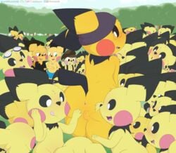 2019 alternate_color anus ass black_fur blush bodily_fluids clothing dashboom detailed_background eyewear felimon female freckles fur furry genital_fluids glasses group heart hi_res licking male michelle_(dashboom) naked nintendo nude oral original original_character pichu pokémon_(species) pokemon pussy pussy_juice shiny_pichu shiny_pokemon spreading tail tongue tongue_out video_games yellow_fur