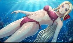 1girls alluring bikini blonde_hair blue_eyes cleavage dead_or_alive dead_or_alive_2 dead_or_alive_3 dead_or_alive_4 dead_or_alive_5 dead_or_alive_6 dead_or_alive_xtreme_venus_vacation female helena_douglas medium_breasts pin_up solo swimming tatsuron tecmo underwater