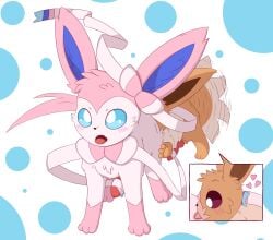 absurd_res anal animal_genitalia animal_penis blue_eyes blush blush_lines bow_(feature) brown_body brown_fur canine_genitalia canine_penis cutaway duo eevee eeveelution feral fur generation_1_pokemon generation_6_pokemon genitals gooeythings heart hi_res internal male male/male nintendo oral penis pink_body pink_fur pokemon pokemon_(species) red_eyes ribbons rimming sex sylveon tail tail_motion tailwag tongue tongue_out white_body white_fur