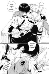 annie_leonhardt attack_on_titan blush clothed clothes clothing cuddling dominant_female female female_focus female_only gin_6510 kissing larger_female legs_wrapped_around_partner marking markings mikannie mikasa_ackerman shingeki_no_kyojin short_hair shorter_female smaller_female submissive_female suggestive taller_female yuri