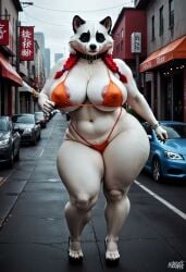 1girls ai_generated animated anthro areola_slip areolae_slip badger badger_girl bbw big_ass big_breasts bikini bouncing_ass bouncing_belly bouncing_breasts chubby chubby_female cleavage dancing female furry furry_female huge_ass huge_breasts jiggle mustardshark navel neckwear nipple_bulge no_sound plump tagme thick_thighs thong twintails_(hairstyle) two-tone_fur video white_hair wide_hips