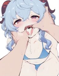 after_fellatio ai_generated cum cum_in_mouth cum_overflow femboy ganyu_(genshin_impact) genderswap genshin_impact heavy_breathing meupfem muscular_male otoko_no_ko rule_63 sissy size_difference sweat sweatdrop sweating tagme very_sweaty yaoi