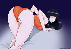 1girls eleone female female_only hyuuga_hinata naruto naruto_shippuden pinup purple_hair pussy smile solo swimsuit