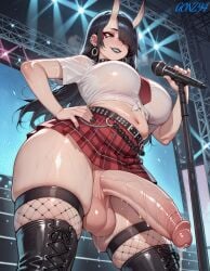 1futa ai_generated balls black_hair boots bra breasts bride bulge cum cum_on_self emo erect_nipples_under_clothes erection flaccid freckles futa_only futanari glistening glistening_penis gonz1994 goth goth_futa high_heel_boots horns hyper hyper_balls hyper_penis intersex large_breasts large_penis light_skin lingerie makeup oc pale_skin penis plaid_skirt precum red_eyes shirt skirt skirt_lift thick_hips thick_thighs thighhighs tie tight_clothes tight_clothing veiny_penis wet_clothes