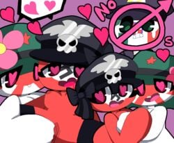 countryhumans countryhumans_girl fascist_italy_(countryhumans) female/female heart-shaped_pupils japanese_empire_(countryhumans) lesbian nazi_germany_(countryhumans) pussy red_body spookypie yuri