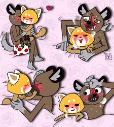 after_sex aggressive_retsuko ailurid ambiguous_penetration anthro ass babblingbrookebutler bed blush bodily_fluids bottomwear canid canine clothed clothing duo female fur haida heart hi_res hyaenid kissing leggings legwear lying male mammal nude open_mouth partially_clothed penetration red_panda retsuko ring sanrio sex shorts shortstack sitting size_difference smile smooth_skin spotted_hyena straight sweat teeth thick_thighs tongue tongue_out wide_hips