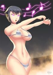 big_breasts bikini black_hair blonde_hair female female_only hamato_miwa hypnosis japanese karai karai_(tmnt_2012) mind_control nickelodeon pink_eyes solo song teenage_mutant_ninja_turtles tmnt_2012