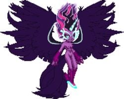 animated anonymous_artist breasts demon_girl equestria_girls friendship_games friendship_is_magic glowing_eyes hasbro horn midnight_sparkle my_little_pony nudity pixel_art sci-twi tail twilight_sparkle_(mlp) wings