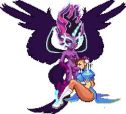 animated anonymous_artist breast capcom chun-li crossover darkdeltabrony demon_girl dickgirl equestria_girls fellatio friendship_is_magic furry futa_on_female futanari futatwi hasbro intersex midnight_sparkle my_little_pony nudity pixel_art sci-twi street_fighter tail twilight_sparkle_(mlp) wings