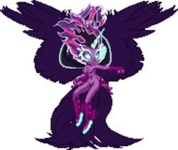 animated anonymous_artist breasts demon_girl equestria_girls friendship_games friendship_is_magic glowing_eyes hasbro horn midnight_sparkle my_little_pony nudity pixel_art sci-twi tail twilight_sparkle_(mlp) wings