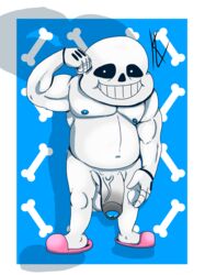 1boy absurd_res animated_skeleton bone gay hi_res humanoid male male_only nipples penis raven2dx sans skeleton solo undead undertale video_games