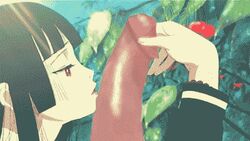 ai_enma animated bad_dithering cap enma_ai fellatio hair hell_girl hime_cut jigoku_shoujo licking lowres oral penis photoshop screencap tongue uncensored