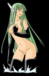 akamatsu_ken breasts green_hair karakuri_chachamaru mahou_sensei_negima! medium_breasts robot_girl stockings tagme