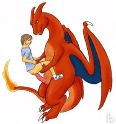 ass carrying charizard color feral human interspecies lb male male_only multiple_males nintendo penis pokemon pokemon_(species) pokephilia side_view size_difference standing yaoi