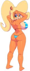 1girls anthro armpits arms_behind_head ass back_view big_breasts bikini bubble_butt busty coco_bandicoot crash_(series) dat_ass female female_only furry huge_ass huge_breasts nitro sensual sideboob smile solo tagme thong_bikini undressing