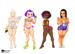 4girls amaurymangaka ass ass_cleavage bare_legs bare_shoulders barefoot big_ass bimbo breasts brown_skin busty butt_crack cleavage clubbing crop_top dark-skinned_female dark_skin dress erect_nipples female female_focus female_only fishnets heels high_heels hips human icy_(winx_club) kinky_hair long_fingernails long_hair looking_at_viewer looking_back multiple_girls nail_polish nipple_bulge original_character pale-skinned_female pale_skin panties perky_breasts phone platform_heels pose selfie short_hair skimpy skimpy_clothes small_breasts smartphone stormy_(winx_club) tagme tan-skinned_female tan_skin the_trix underboob white_hair wide_hips winx_club