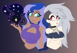 2026 2d 2d_(artwork) 2d_artwork 2girls big_breasts blue-haired_female blue_hair blue_hair_female breasts choker cleavage cleavage_cutout cleavage_window clothed clothed_female clothing crop_top ear_clamps ear_clip egor418 equestria_girls eyeliner female female_focus female_only fully_clothed fully_clothed_female green-eyed_female green_eyes green_eyes_female half-shaved_hair helluva_boss human_loona light-skinned_female light_skin loona_(helluva_boss) mage magic magic_user mascara multicolored_hair my_little_pony name_connection purple-haired_female purple_hair purple_hair_female red-eyed_female red_eyes red_eyes_female sfw silver-haired_female silver_hair silver_hair_female softcore solo solo_female solo_focus spindlehorse_toons tan-skinned_female tan_body tan_skin upper upper_body upper_body_focus upper_body_only vice_principal_luna vivienne_medrano vivziepop