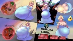 after_vore blonde_hair blue_eyes breast_expansion burping cleavage clothing crossover crown death digestion digestion_noises dress english_text fat inkling_girl inside_view kid_icarus kid_icarus_uprising lampton lipstick luma mario_(series) nintendo palutena post_vore princess_rosalina princess_zelda splatoon stomach_bulge stomach_noises super_smash_bros. text the_legend_of_zelda vore wand weight_gain x-ray zelda_(a_link_between_worlds)