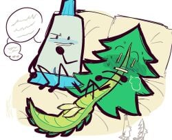 1boy 1boy1girl 1girls battle_for_dream_island battle_for_dream_island_elsewhere bfdi bfdie blushing dialogue diphallism dirty_talk dominant_female fern_(bfdie) male/female object_shows osc pussy smirk submissive_male tentacle_penis toothpaste_(bfdie)