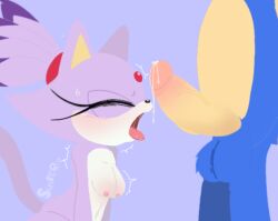 2d 2d_(artwork) 2d_artwork anthro anthro_on_anthro big_cock big_dick big_penis blaze blaze_the_cat blowjob blush breasts breasts_focus breasts_out breasts_squeezed_together cat_ears cat_girl cat_humanoid cat_tail catgirl choking closed closed_eyes cock dick fail failed_attempt failure feline first_time first_time_oral fluffy fluffy_balls hair humanoid leaking leaking_cum leaking_precum mobian mobian_(species) mobian_cat mobian_hedgehog mouth mouth_open oral penis penis_out sega shaking sonic sonic_(series) sonic_the_hedgehog sonic_the_hedgehog_(series) struggling sweat sweatdrop sweating_female thesunkern tied_hair tied_up_hair tongue tongue_out virgin watermark