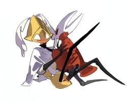 2girls blush bug bug_girl choking fingering fingering_pussy grabbing_throat hollow_knight hollow_knight:_silksong hollow_knight_(franchise) hornet_(hollow_knight) lesbian_sex pussy reducing_bird robot robot_girl second_sentinel team_cherry yuri