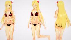 1girls 3d ass barefoot big_ass big_breasts black_bikini blonde_hair blue_eyes busty campione! cleavage erica_blandelli feet female female_only flower_in_hair hi_res large_breasts leg_lift leg_up legs long_hair multiple_views navel pose posing sensual sexy sexy_pose smile solo thighs toned