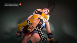 2girls 3d absurdres asphyxiation boots brown_hair catfight choke_hold dead_or_alive dead_or_alive_5 femdom held_down helpless highres kazama_asuka mila_(doa) pinned strangling tekken tekken7wallpapers tekken_7 voice_actor_connection wrestling wrestling_ring