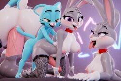 3d ahe_gao ai_generated anal anthro anthro_on_anthro ass_focus big_ass big_penis blowjob blue_cat blue_fur blush bugs bugs_bunny bunny bunny_ears bunny_tail cat_ears cat_tail crossover cum cum_drip drooling duo erection explicit fellatio furry gay grey_fur gumball_watterson lagomorph looking_at_viewer looney_tunes male male/male onecutegirl31 oral penis rabbit rendered sex sweat the_amazing_world_of_gumball tongue_out vaginal_penetration