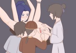 ._(pixiv20933481) anus anus_focus blush captured captured_female chained chains clitoris closed_eyes damsel_in_distress defeated defeated_female female female_focus male multiple_males naked naked_female pussy pussy_focus scissor_seven slave slave_girl thick_thighs thirteen_(scissor_seven) touching_pussy touching_thigh training
