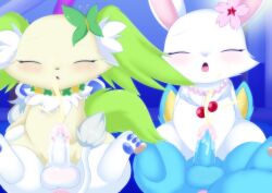 absurd_res anthro anus aussie_(aussieafterdark) balls big_tail blue_body blue_fur bodily_fluids brown_nose butterfly_(accessory) canid canine canis cherry_blossom cherry_charm cowgirl_position cum cumshot dim_lighting domestic_dog dwarfism ear_tuft ejaculation erection eyes_closed felid female female_on_top flower fox from_front_position fur genital_fluids genitals granite_(jewelpet) green_body green_ears green_eyes green_fur green_tail grey_mane group hand_on_leg happy hare hi_res humanoid_genitalia humanoid_penis japanese_hare jewelpet jewelry lagomorph leporid lion male male/female male_on_bottom mammal mane multicolored_body multicolored_fur neck_tuft necklace on_bottom on_top pantherine papillon parallel_sex partner_swap pawpads penis peridot_(jewelpet) pink_jewelry pink_necklace pink_nose plant plushcrochet prunus_(flower) red_eyes ruby_(jewelpet) sanrio sega_fave semi-anthro sex shortstack smile tail toy_dog tuft two_tone_body two_tone_fur vaginal_fluids vaginal_fluids_on_penis vulva white_body white_fur yellow_body yellow_fur